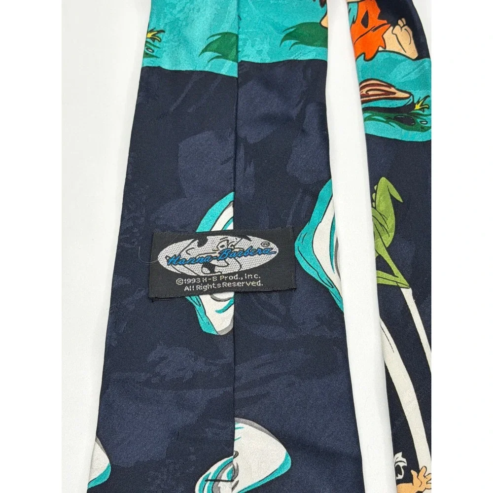 Vintage‎ 1993 Hanna-Barbera The Flintstones Sports Navy Blue Polyester Necktie